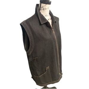 Women's Classic Black Denim Vest